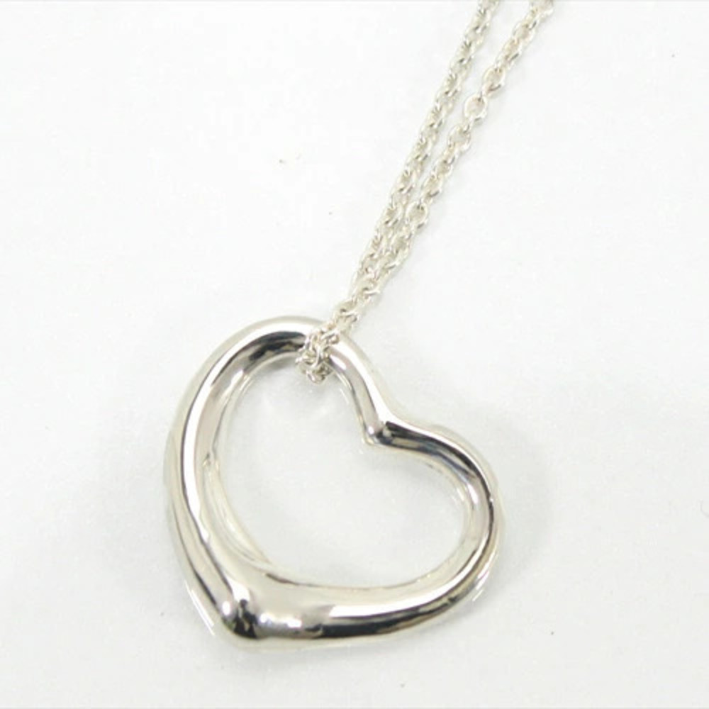 TIFFANY Co Open Heart Necklace Sterling Silver